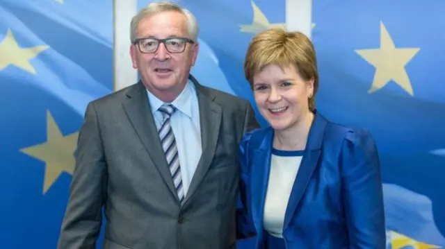 Jean-Claude Juncker and Nicola Sturgeon