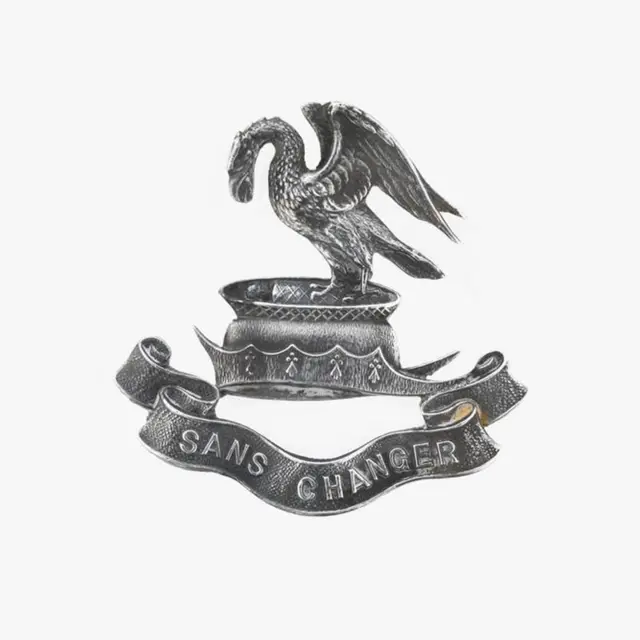 Silver cap badge, the Liverpool Pals who volunteered before the 6 October 1914 were given this silver badge as a personal gift from Lord Derby.