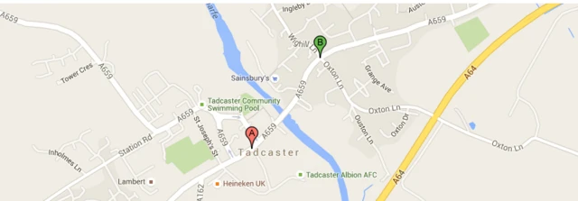 Tadcaster map