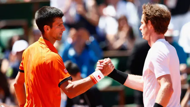 Novak Djokovic and Andy Murray shake hands