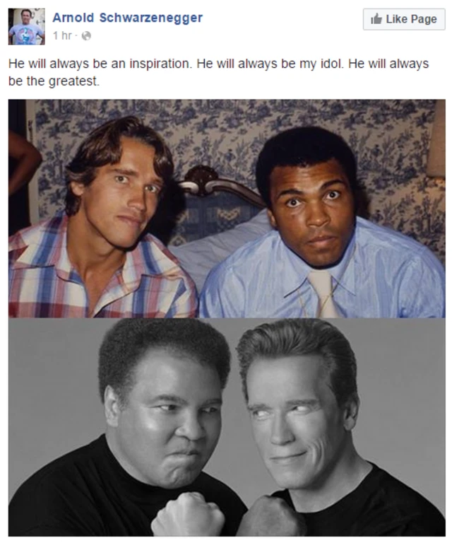 Arnold Schwarzenegger and Muhammad Ali