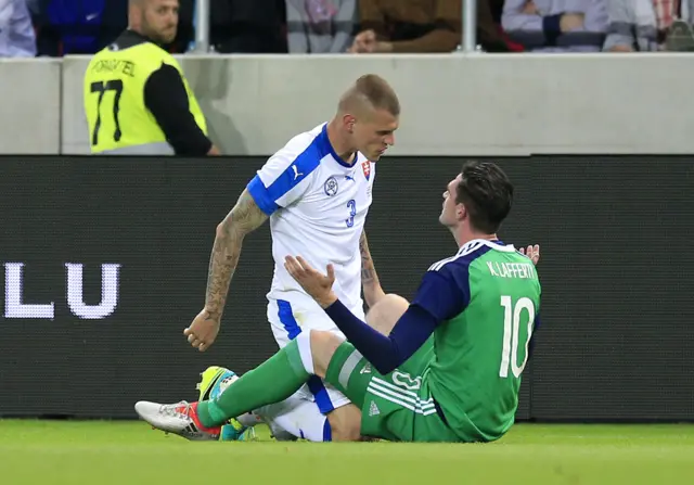 Martin Skrtel and Kyle Lafferty