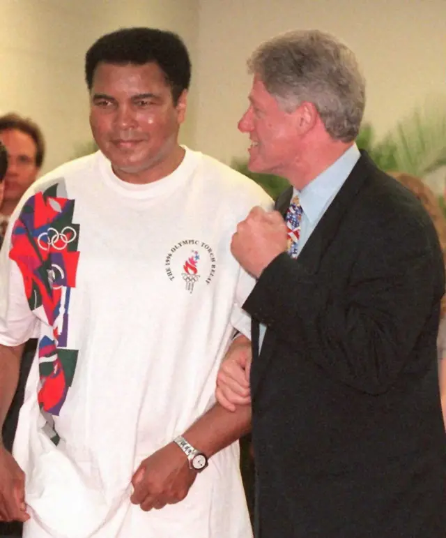 Muhammad Ali and Bill Clinton