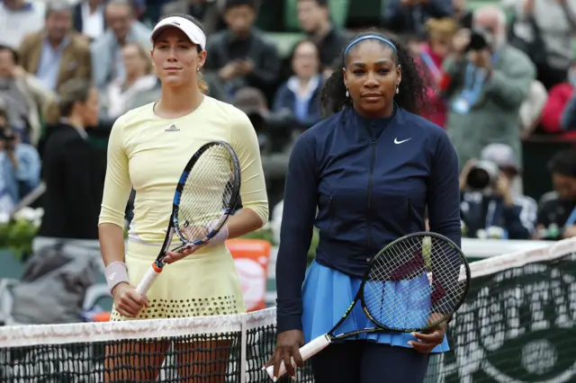 Garbine Muguruza and Serena Williams