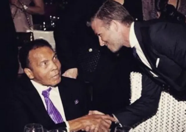 Muhammad Ali with David Beckham