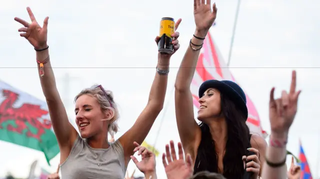 Fans at Glastonbury