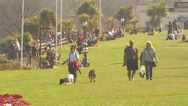 People enjoying the sun