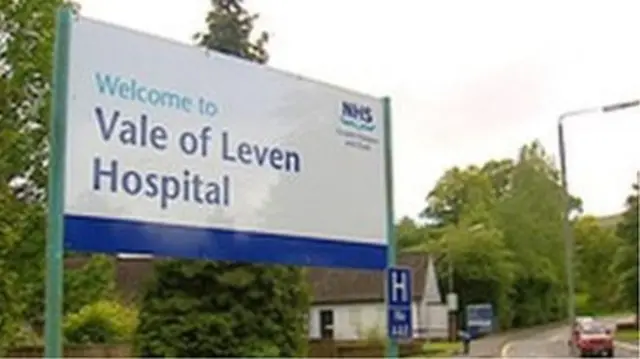 Vale of Leven Hospital sign