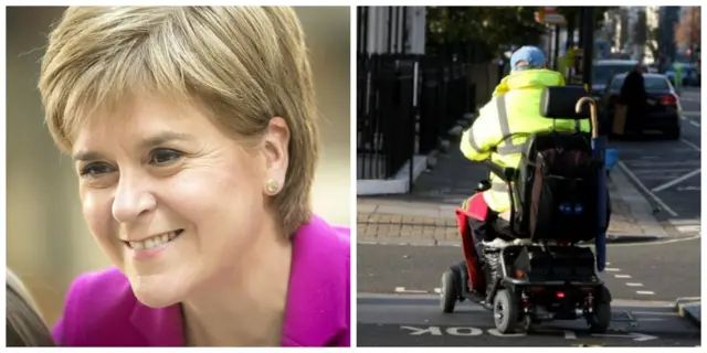 Nicola Sturgeon and disabled person