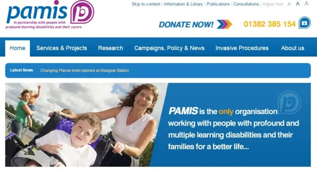 PAMIS website homepage
