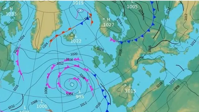 Pressure map of UK