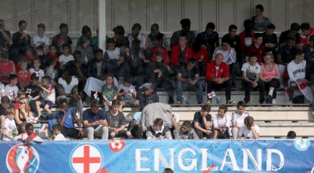 Fans turned out to watch England training in Chantilly