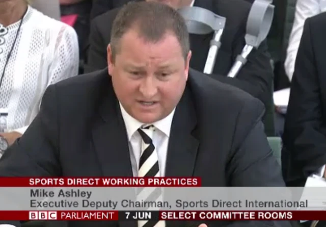 Mike Ashley during his appearance before MPs on the Business Select Committee