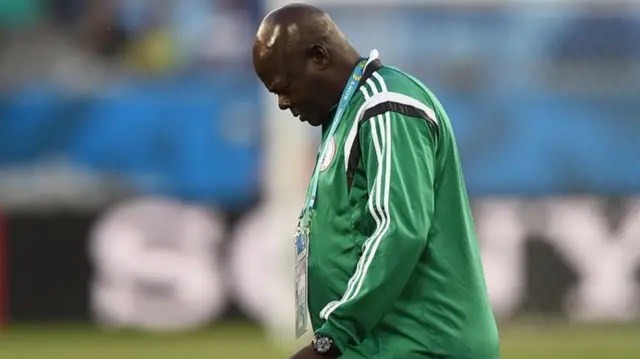 Stephen Keshi looking down