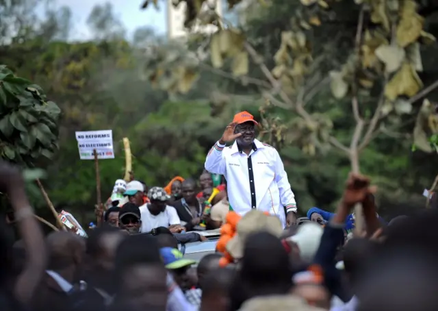 Odinga at a rally