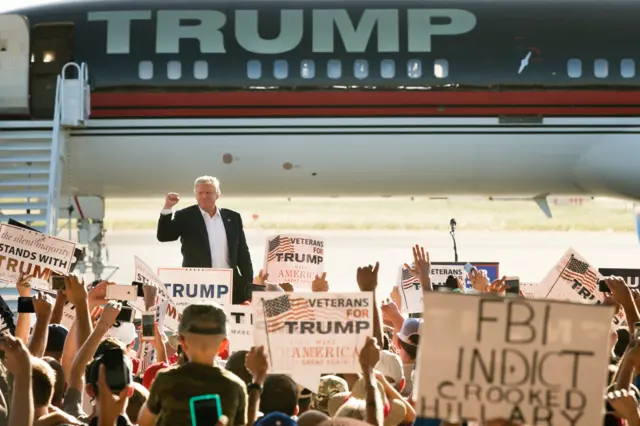 Republican Presidential candidate Donald Trump arrives at a campaign rally on June 1, 2016 in Sacramento, California.