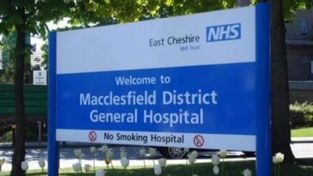 Sign for Macclesfield hospital