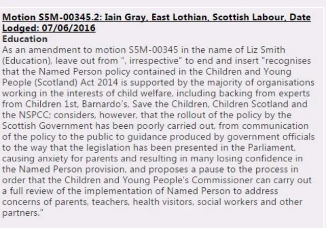 Labour amendment