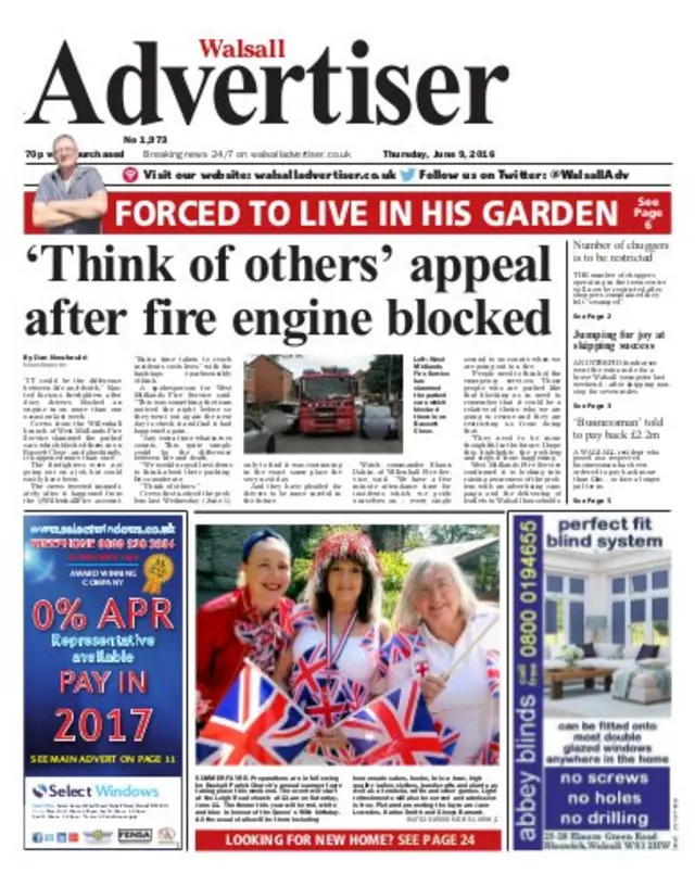 Walsall Advertiser frontpage