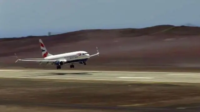 Plane attempting to land on St Helena