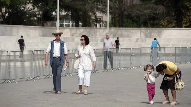 Walkers in Albania