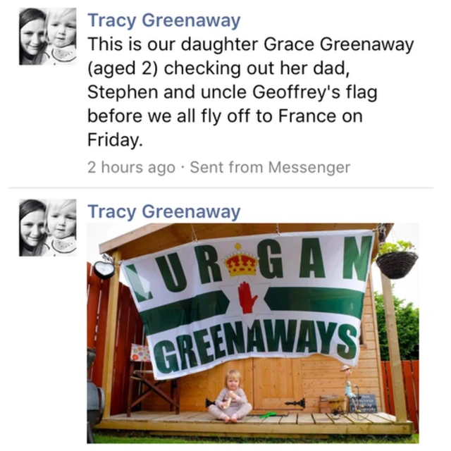 Photo of Grace Greenaway and NI flag