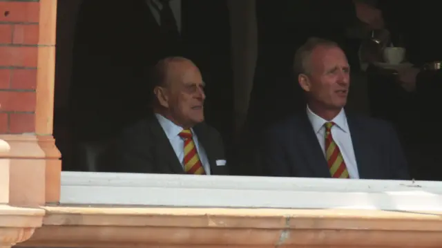 The Duke of Edinburgh watches on