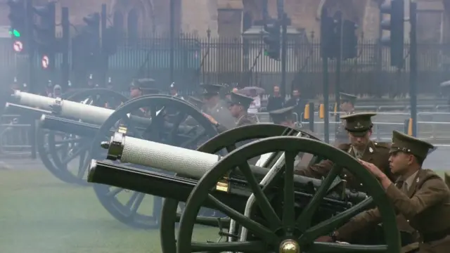 Guns being fired at Parliament Square