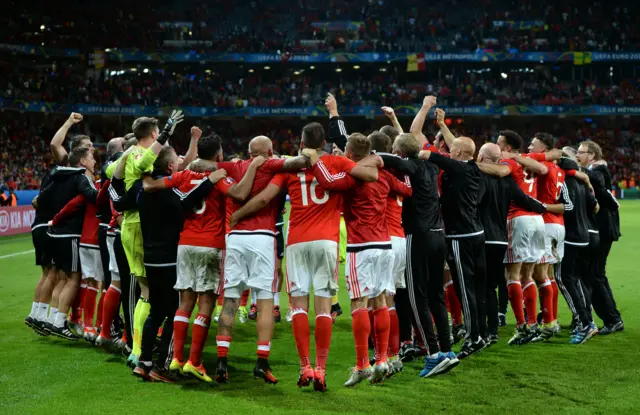 Wales celebrate