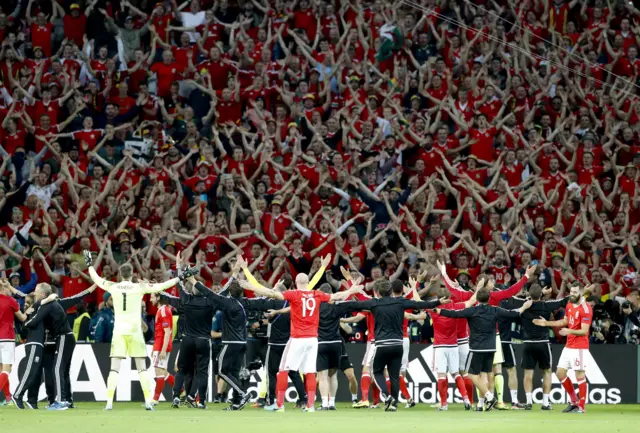 Wales celebrate