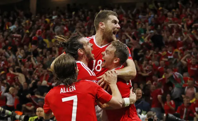 Wales celebrate