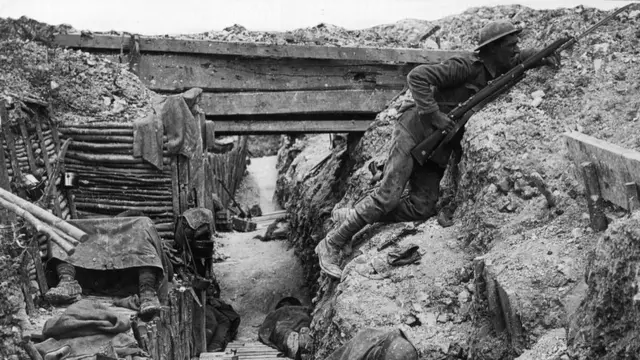 Soldier in trench