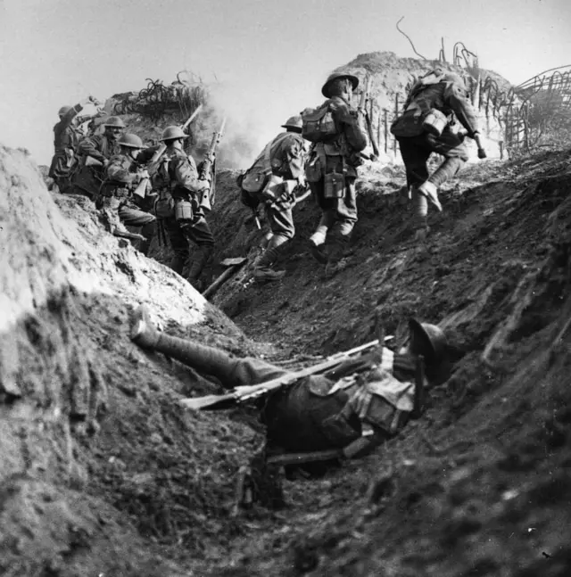 Soldiers in a trench