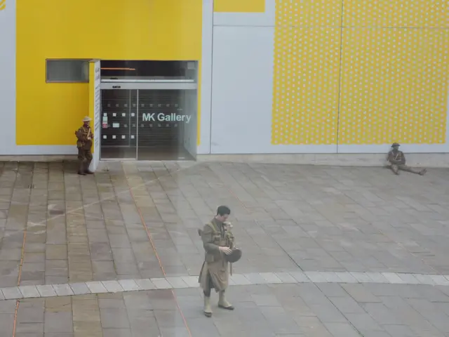 Soldiers outside MK Gallery