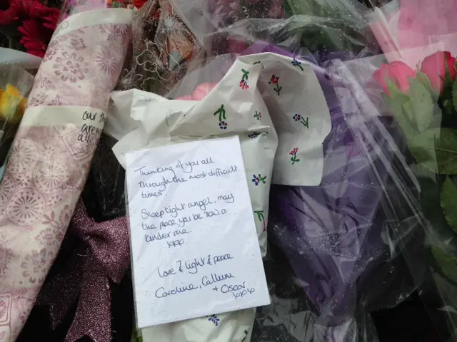 Flower tributes to Kayleigh