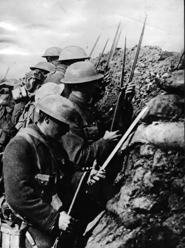 Soldiers in a trench