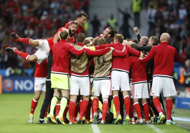 Wales celebrate