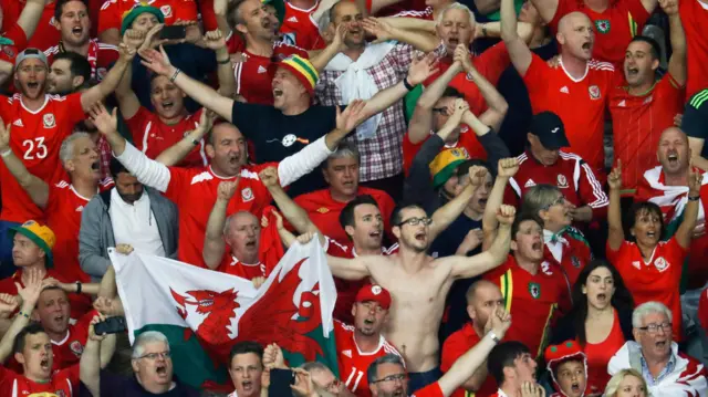 Wales fans singing