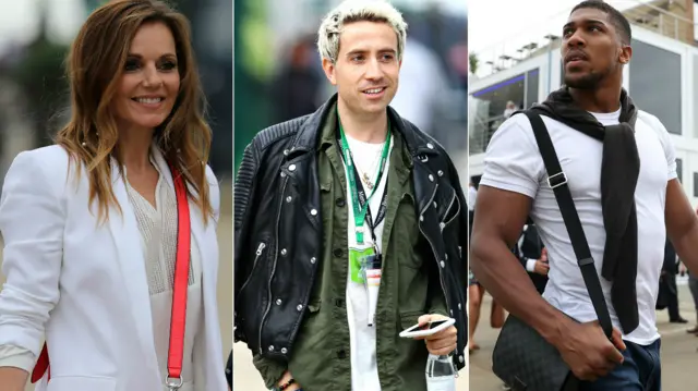 Geri Horner, Nick Grimshaw and Anthony Joshua