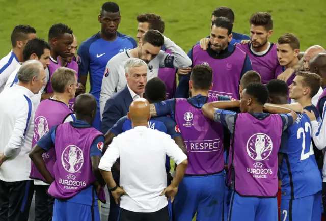 Didier Deschamps addresses his squad