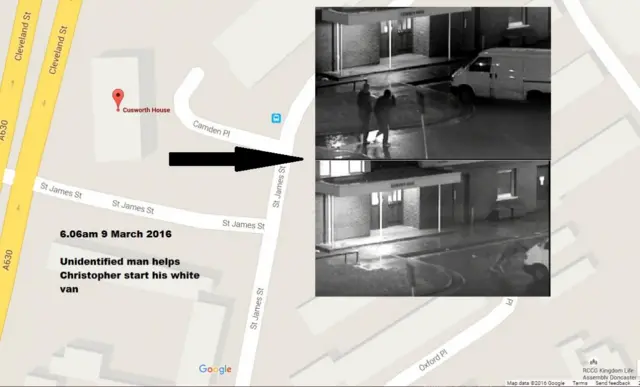 CCTV and map image showing Camden Place, Balby