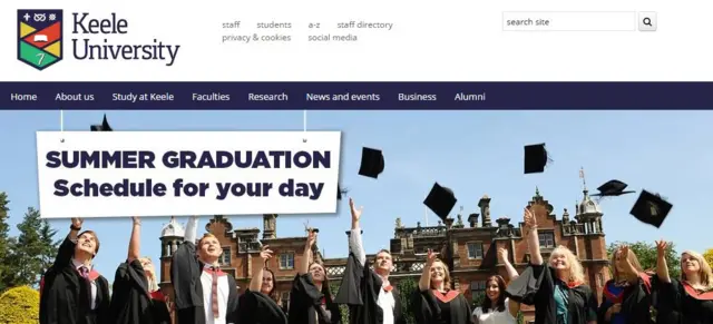 Keele University home page