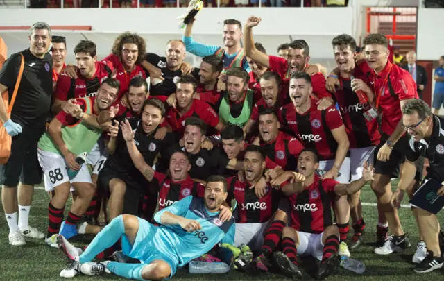 Gibraltar team celebrate