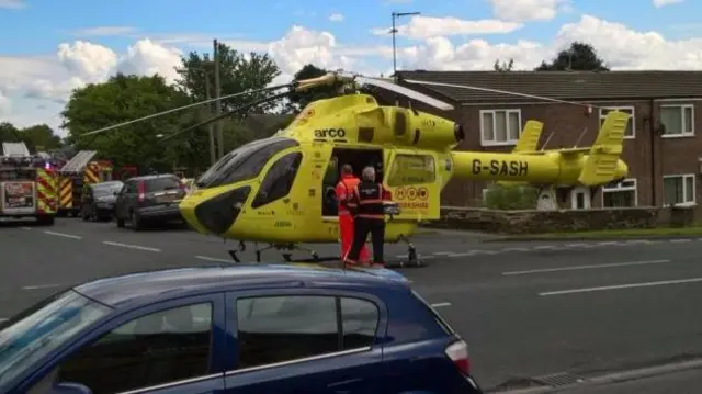 Pensioner airlifted to hospital