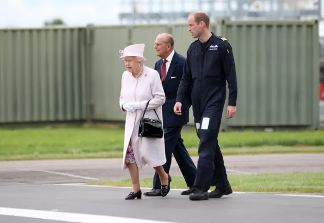 The Queen, Duke of Edinburgh and Duke of Cambridge