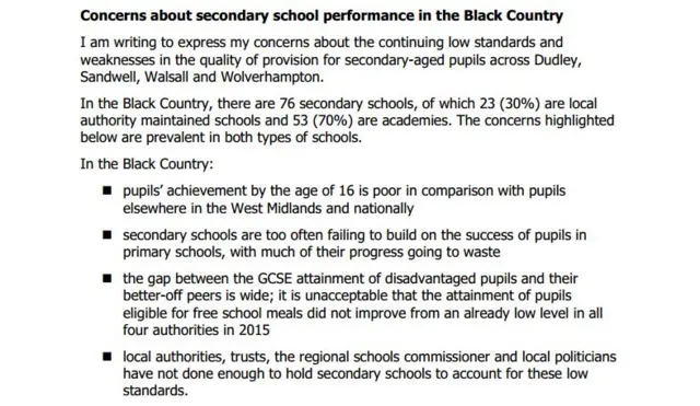 Ofsted letter