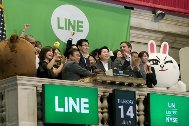 Line rings opening bell at New York Stock Exchange