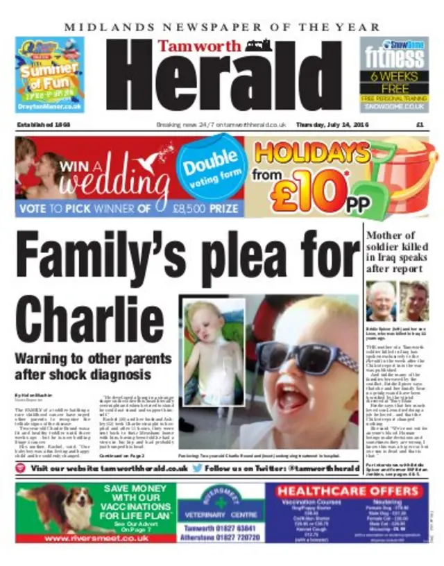 Tamworth Herald front page