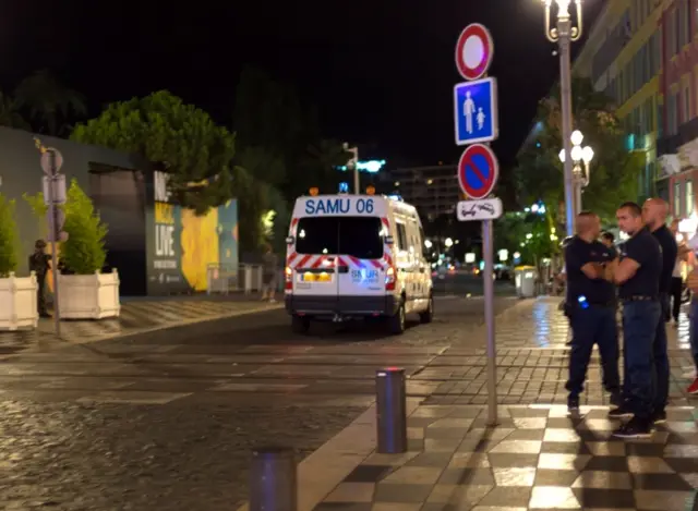 Police on the street in Nice