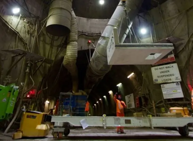 Workman working on Crossrail